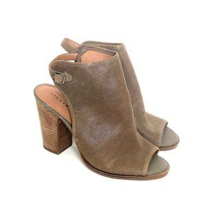 NEW Lucky Brand Lisza Leather Peep Toe Hee…